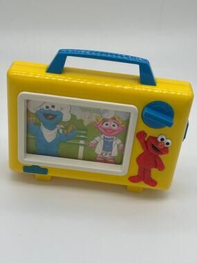 Vintage Sesame Tyco Elmo Musical TV Music Box Wind Up Jim Henson - Tested Works